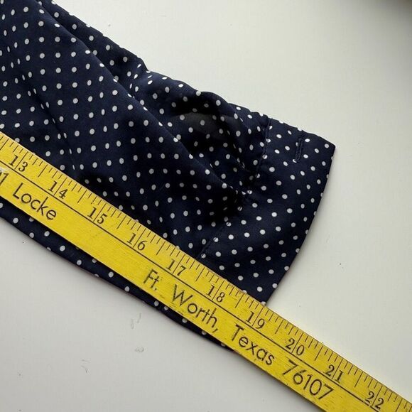 The Limited Polka Dot Long Sleeve Button Down Shirt Blue White Size Large - Picture 8 of 9
